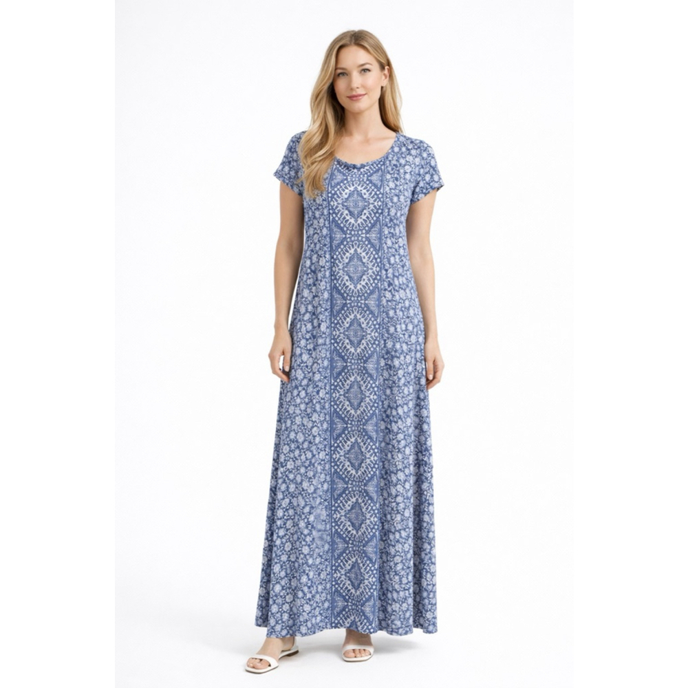 Women's Skye's The Limit Blue & White Floral Maxi Dress Size M